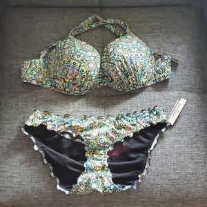 NWT Victoria Secret Paisley Push Up Bikini S 36B